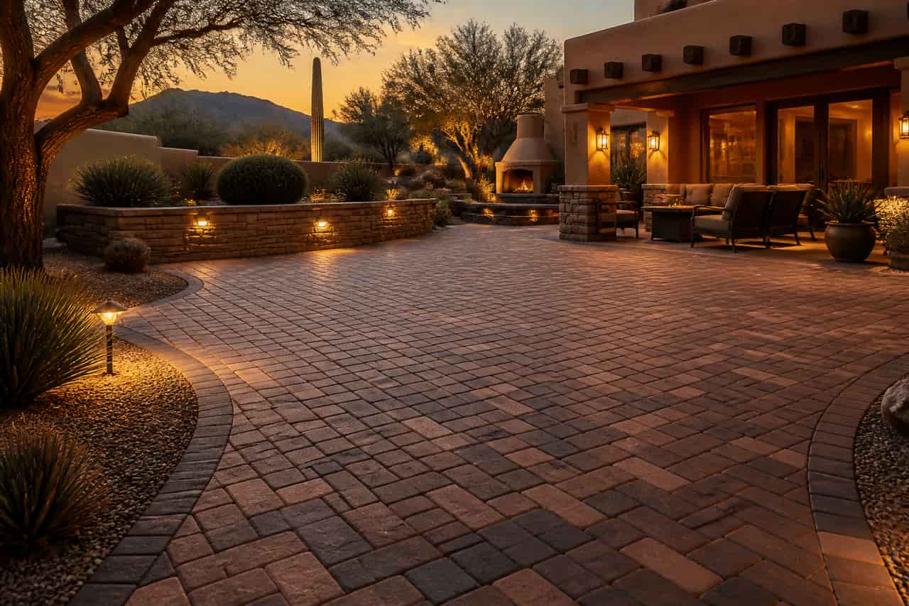 Premium brick paver patio installation in Tucson