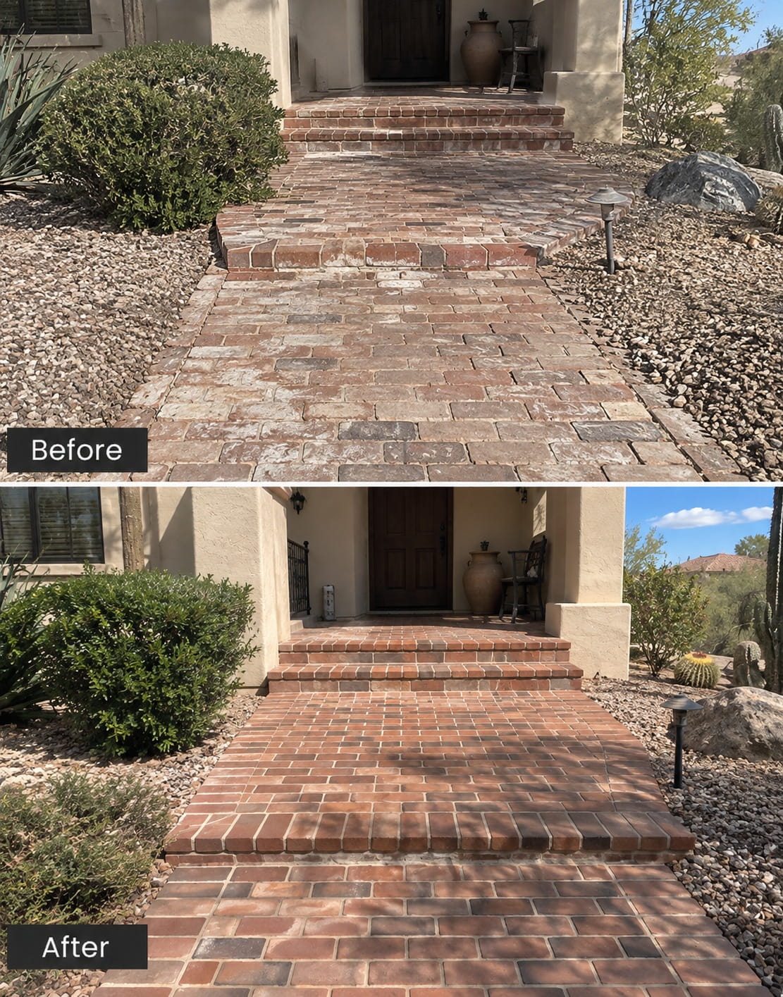 Historic brick restoration work on a Tucson property